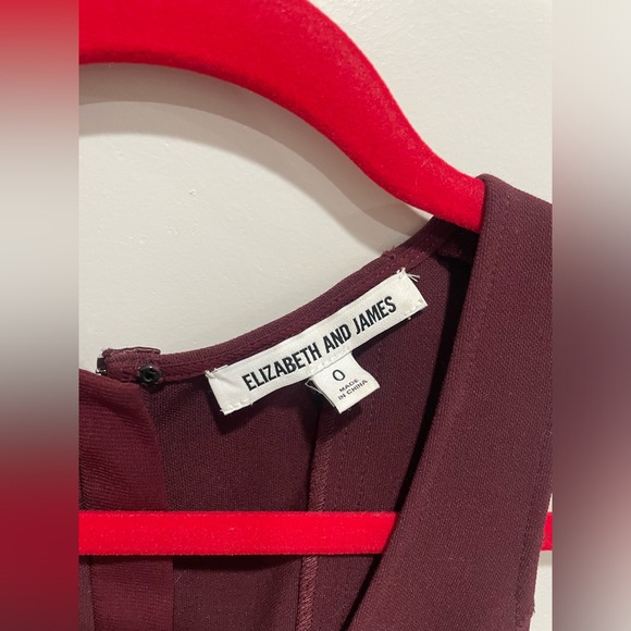 Size 0 Elizabeth & James Mireille Sleeveless Scoop-Neck Ponte Midi Dress, Wine - Picture 5 of 11